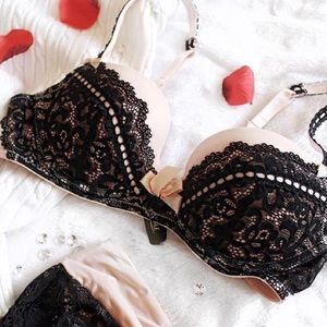 NWT Pink and Black Lingerie Set